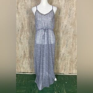 Anthropologie Staring at Stars Sz Small Maxi Dress Sleeveless Chiffon Sheer Tie